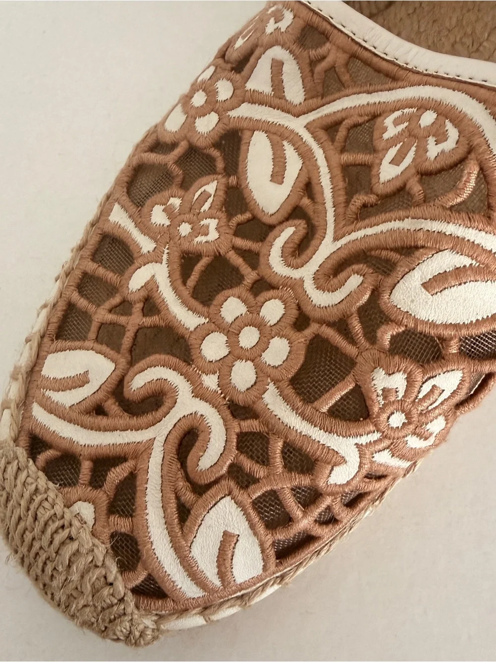 TORY BURCH Rhea Lace Espadrilles Size10